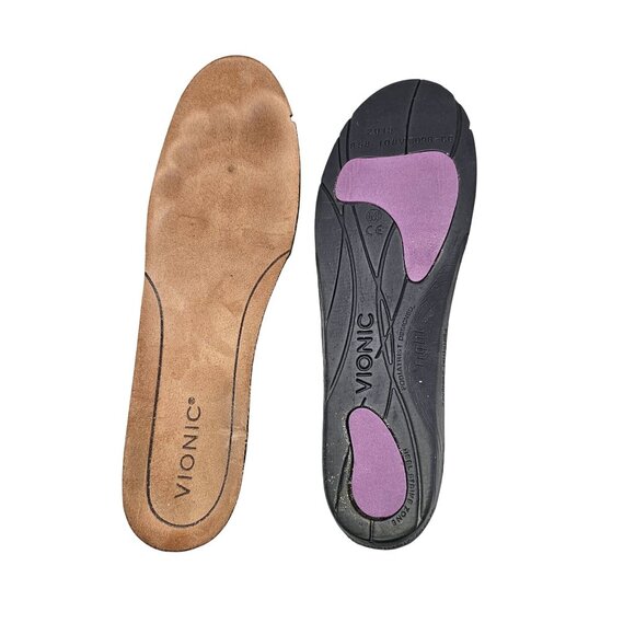 Vionic Minna Leather Toe Cap Ballet Flats Size 10 Aluminum Met Leopard - Picture 8 of 16